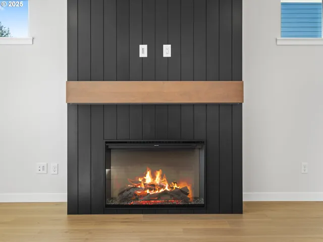 a room with fireplace