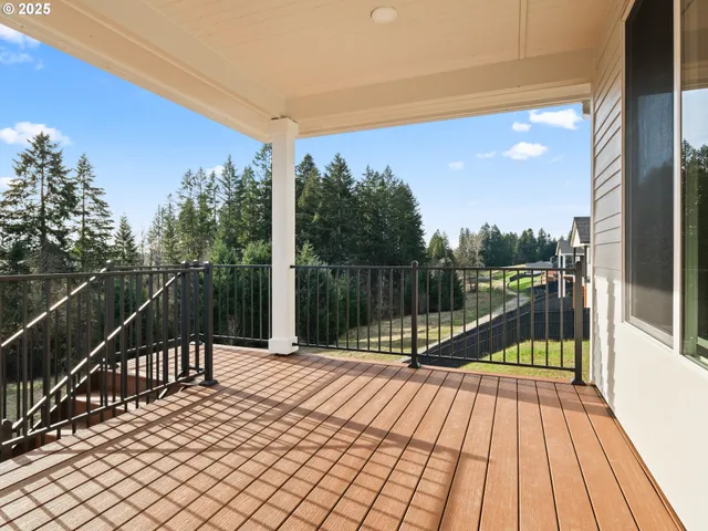 a view of a balcony with an outdoor space