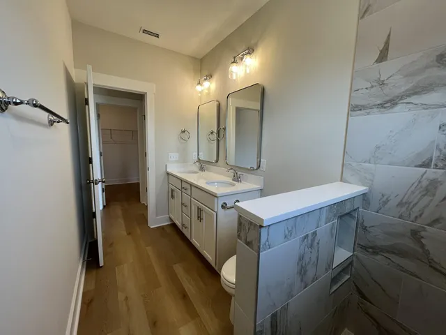 a view of a backyard with swimming pool