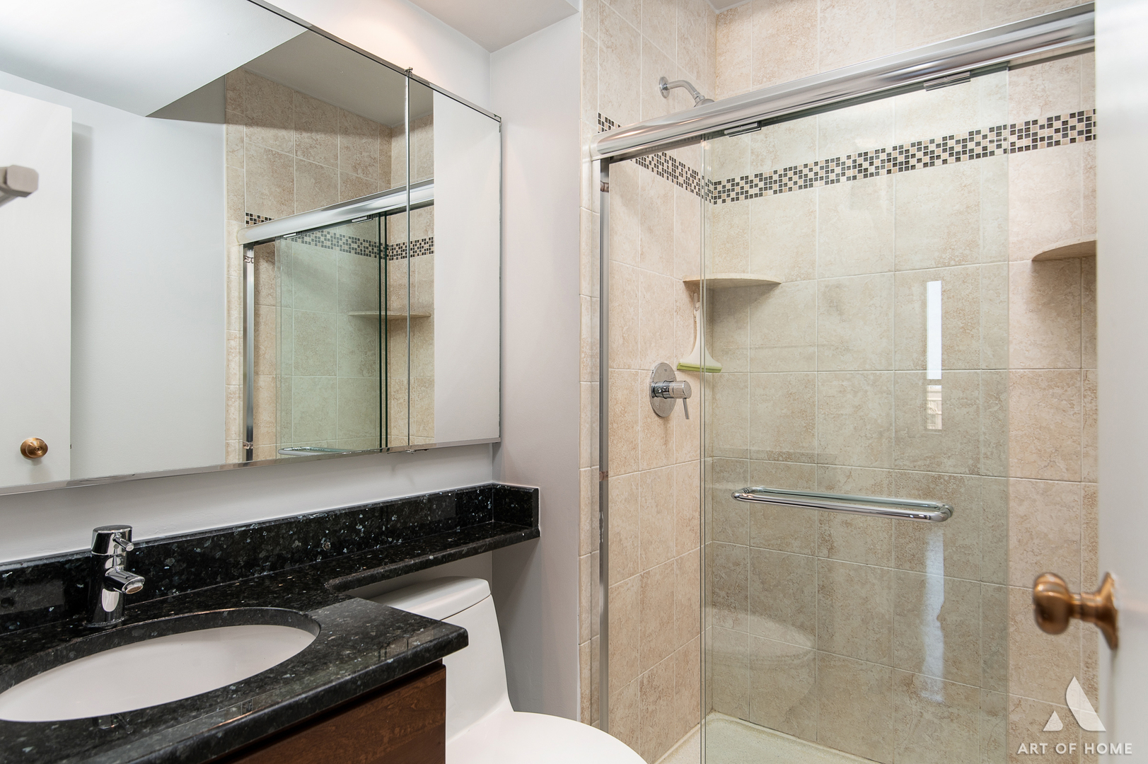 400 East Ohio Street, Unit 2302 Chicago, IL 60611 - Photo 25 of 38 a bathroom with a sink and a mirror