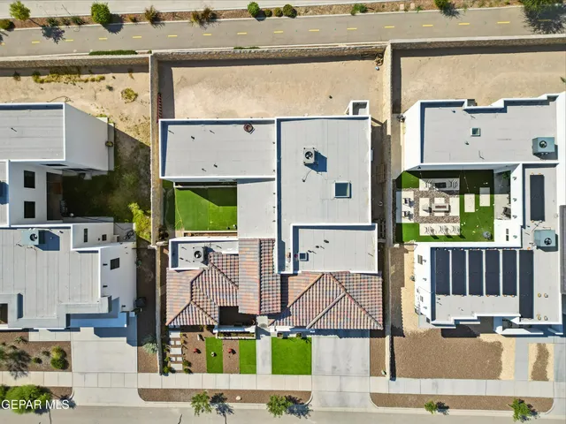 an aerial view of multiple house