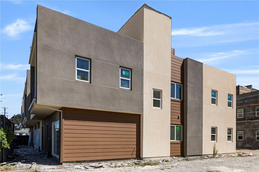 a front view of a multi story building