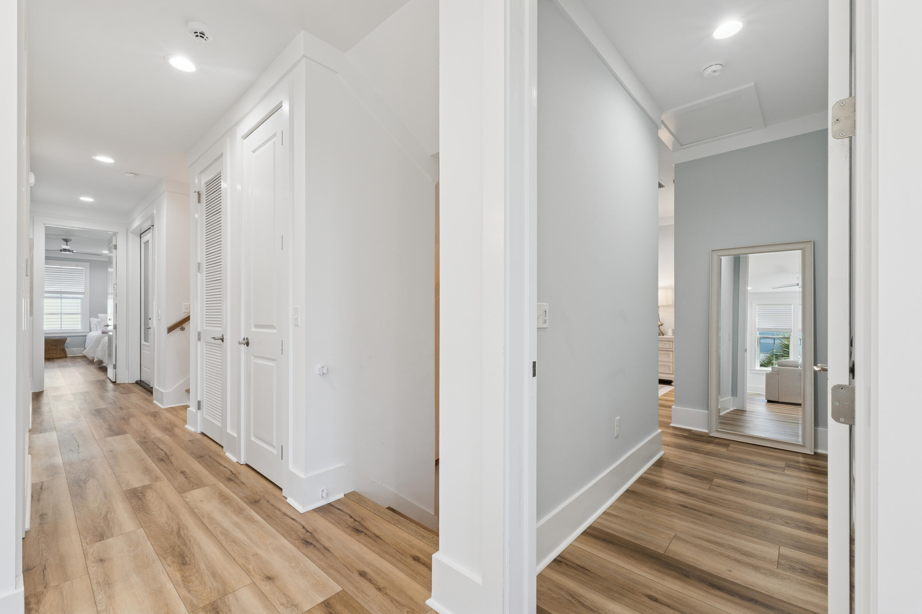 342 Beach Bike Way Inlet Beach Inlet Beach, FL 32461 - Photo 28 of 77 a view of a hallway with wooden floor and staircase