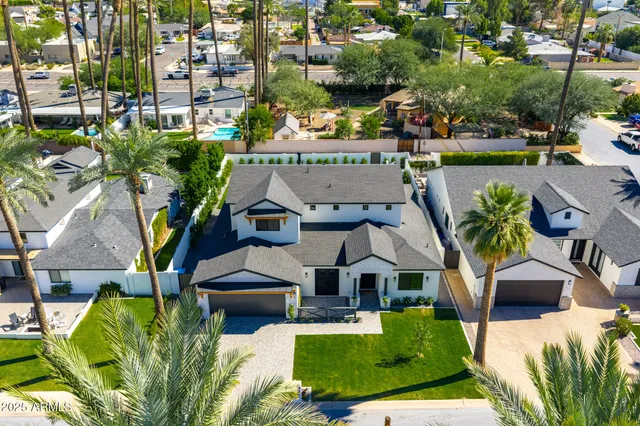 an aerial view of a house