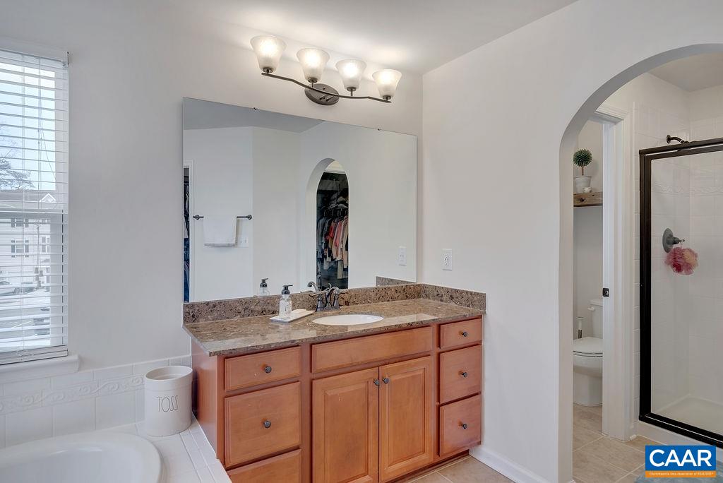2346 Jersey Pine Ridge Charlottesville, VA 22911 - Photo 32 of 45 a bathroom with a granite countertop sink and a mirror