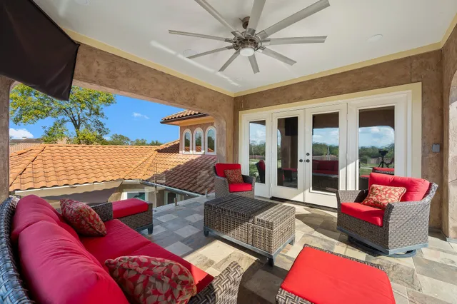 swimming pool with view of living room