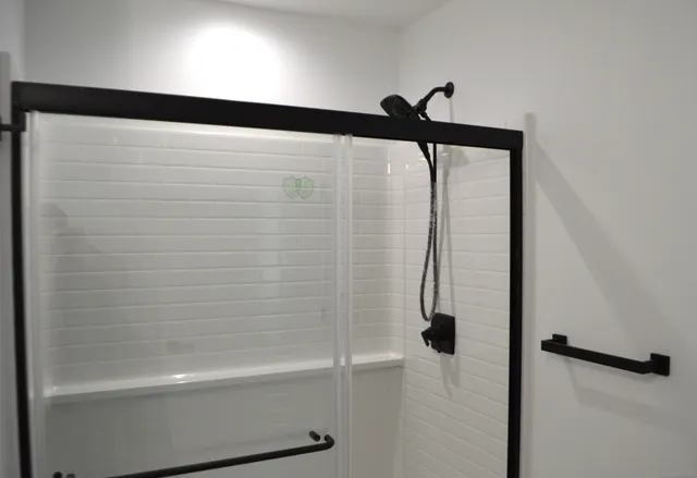 a bathroom with a shower