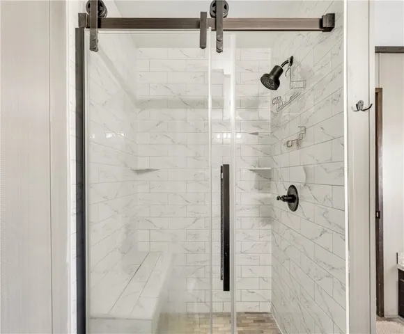 a bathroom with a shower