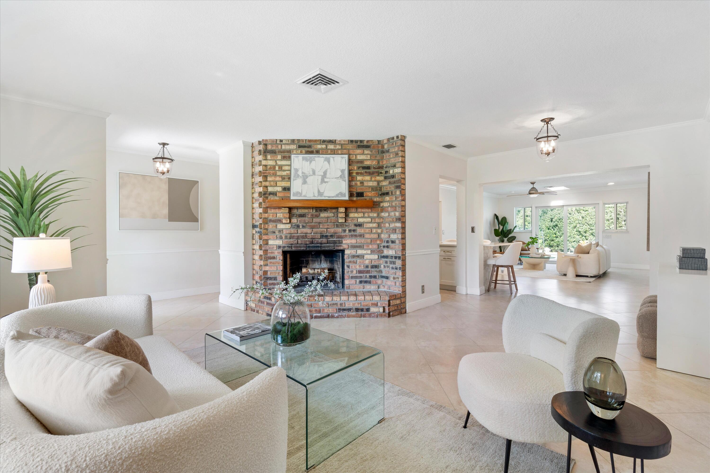 1041 Southwest 7th Street Boca Raton, FL 33486 - Photo 3 of 30 Living Room w/Fireplace