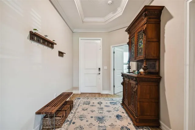 a bedroom with a bed and dresser