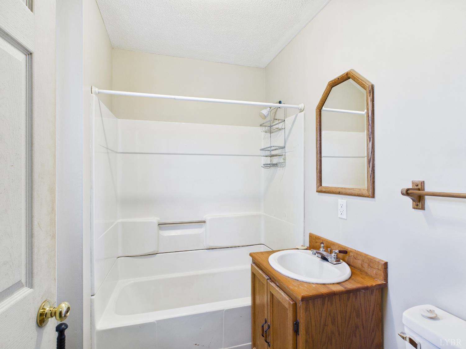 203 Juniper Cliff Road Brookneal, VA 24528 - Photo 16 of 44 a bathroom with a sink a toilet and a bathtub