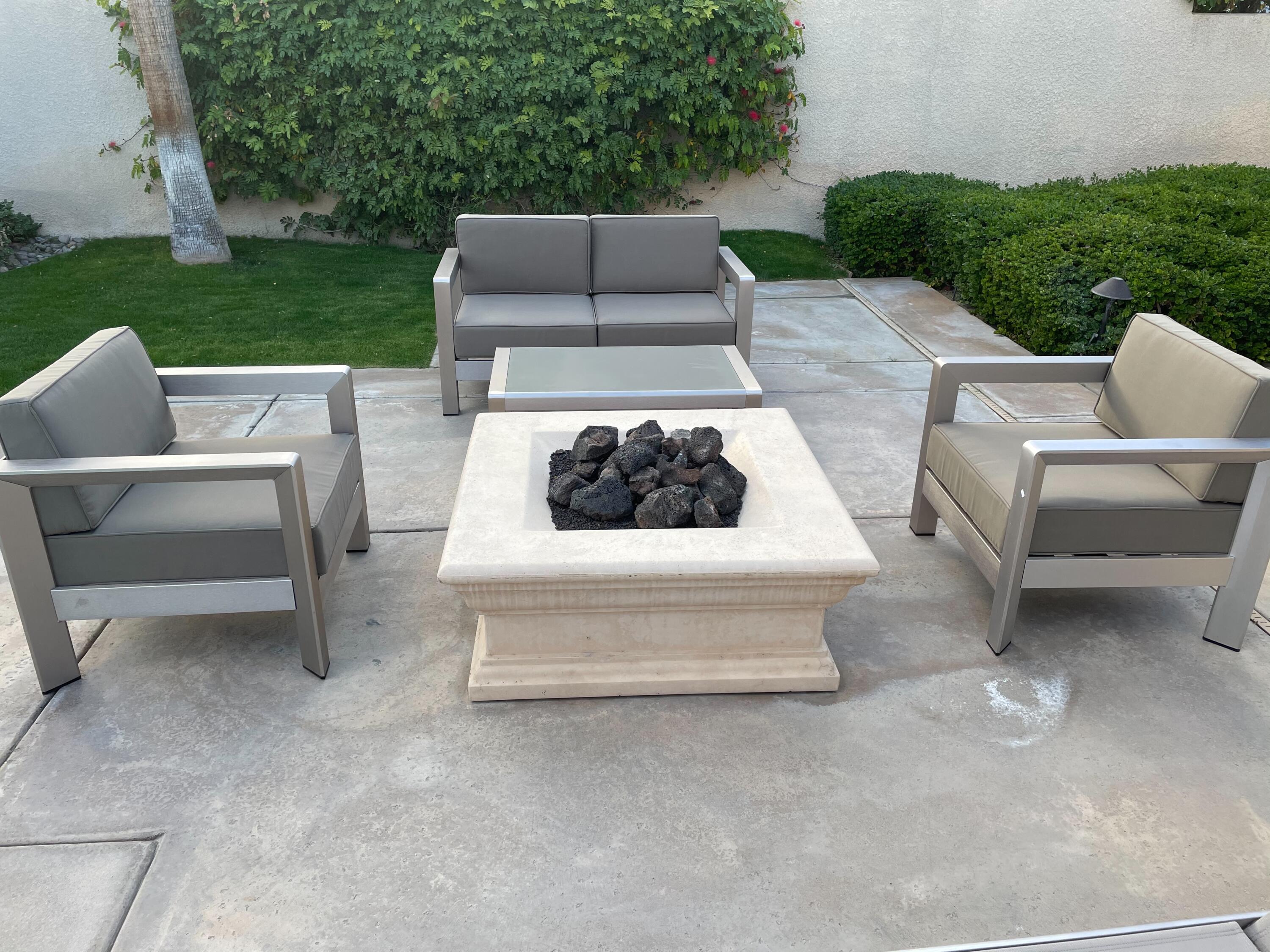 70955 Sunny Lane Rancho Mirage, CA 92270 - Photo 33 of 35 a view of backyard with seating area and green space