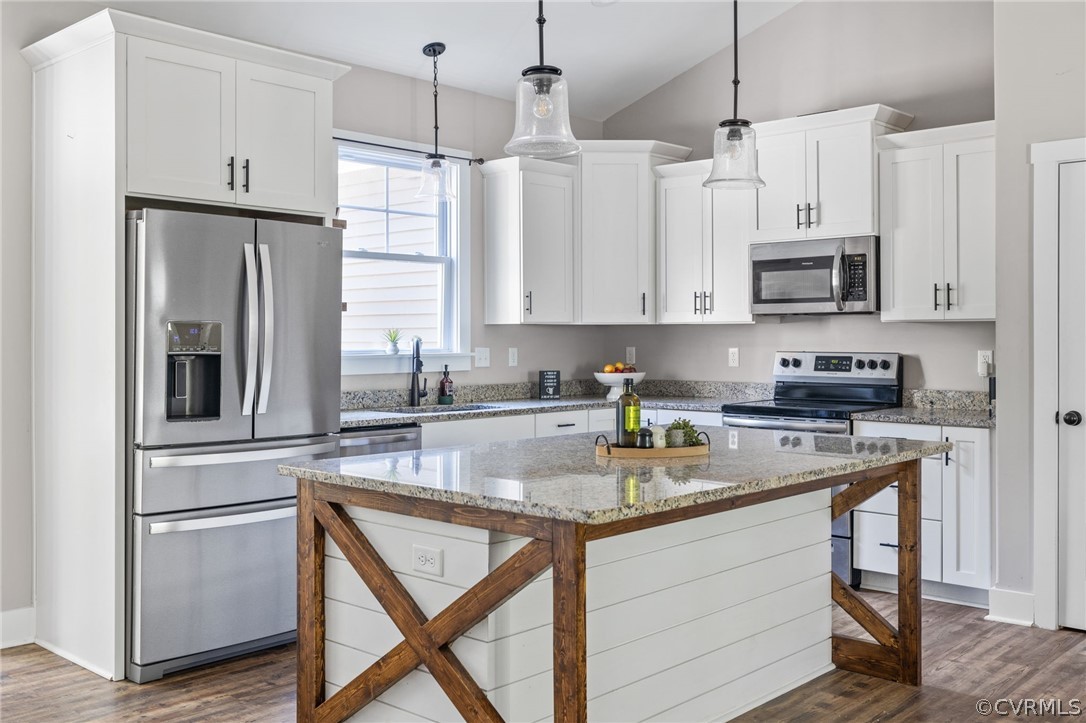 3925 Old Ridge Road Farmville, VA 23901 - Photo 12 of 50 a kitchen with stainless steel appliances granite countertop a stove a sink and a refrigerator
