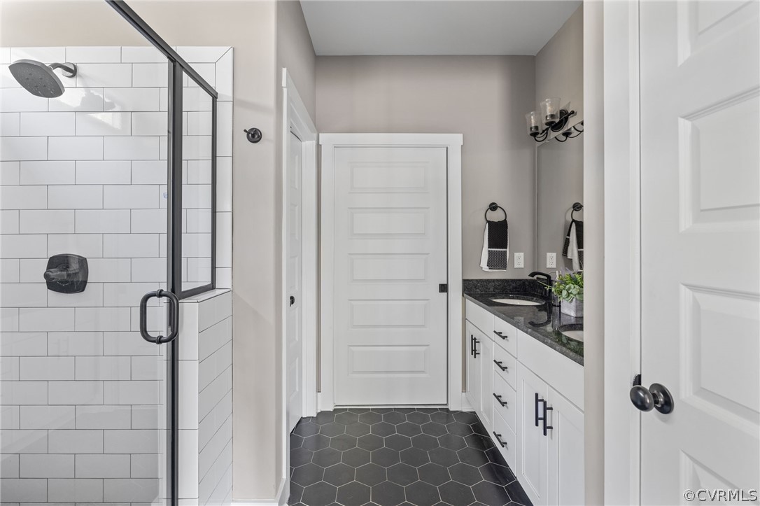 3925 Old Ridge Road Farmville, VA 23901 - Photo 26 of 50 a bathroom with a granite countertop shower