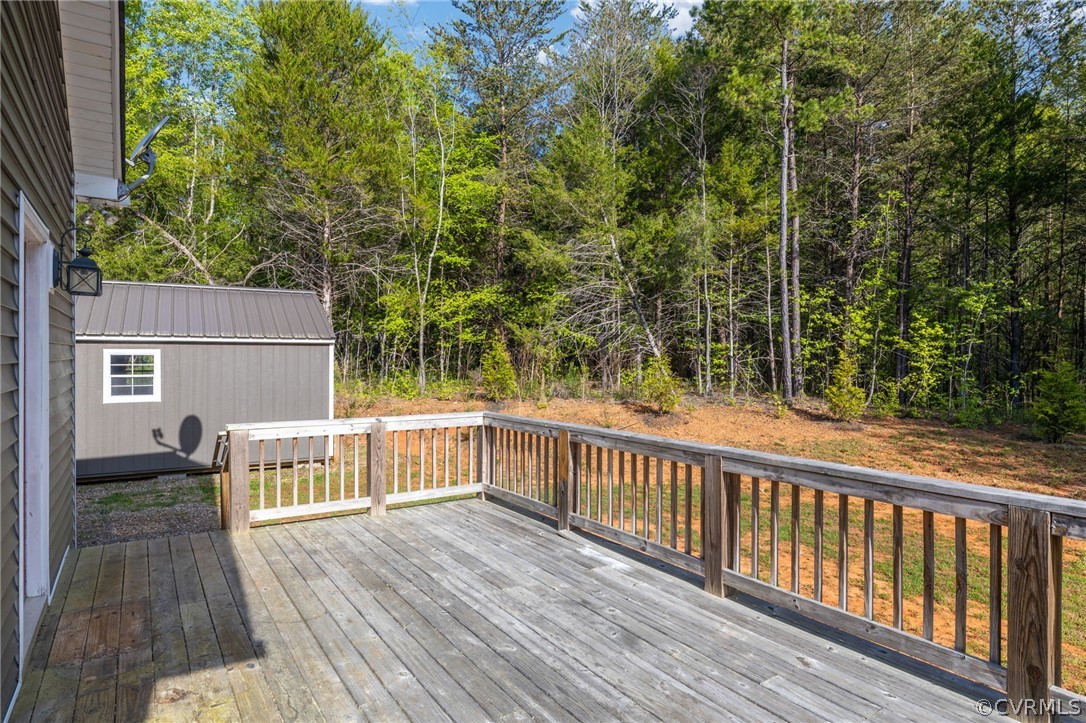 3925 Old Ridge Road Farmville, VA 23901 - Photo 40 of 50 a view of a wooden deck with a yard