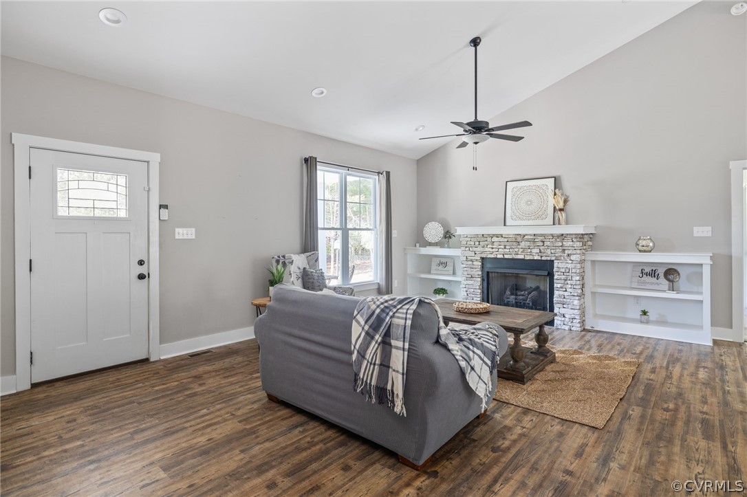 3925 Old Ridge Road Farmville, VA 23901 - Photo 6 of 50 a living room with furniture and a fireplace