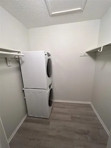 a view of a storage & utility room with washer and dryer