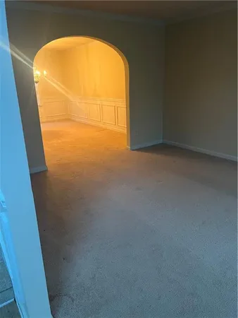 a view of a room with a small space