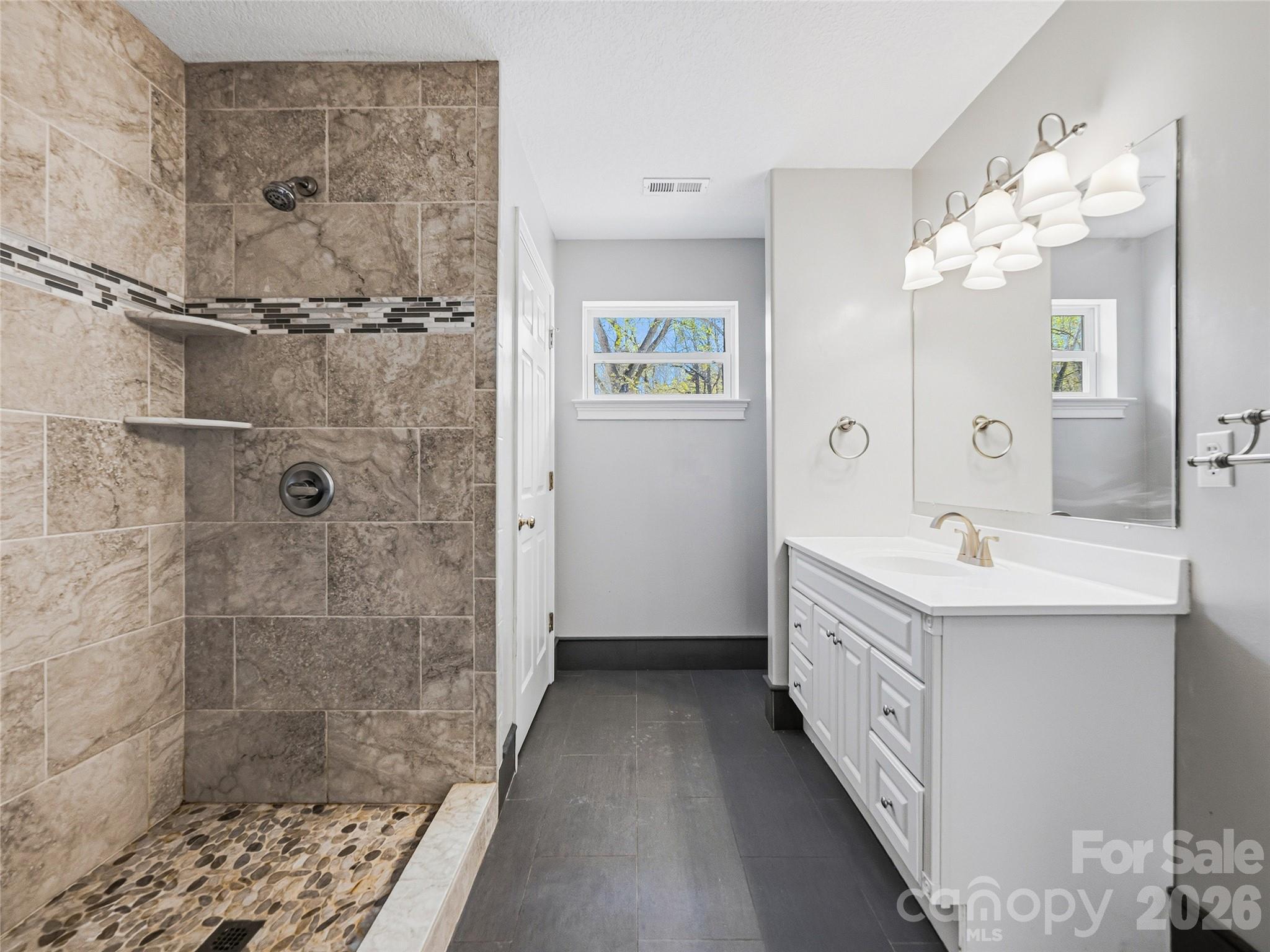 196 Blackbird Lane Tryon, NC 28782 - Photo 35 of 44 a bathroom with a double vanity sink mirror and shower