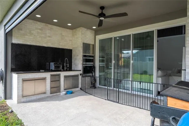 a view of a lake with a yard and outdoor space