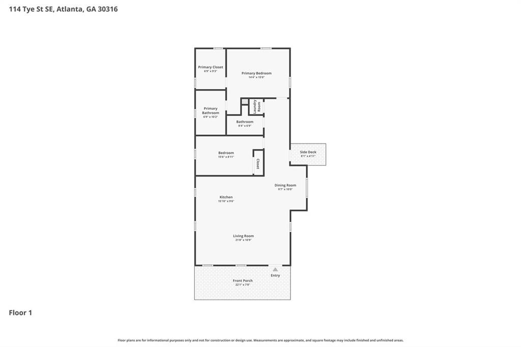 114 Tye Street Southeast Atlanta, GA 30316 - Photo 42 of 48 a picture of a floor plan