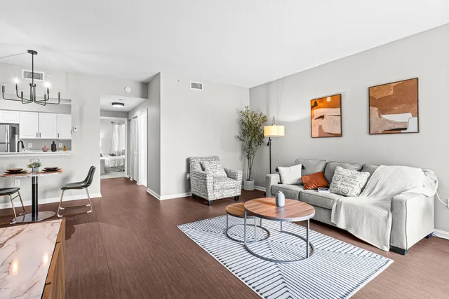 a view of a lake with a big yard