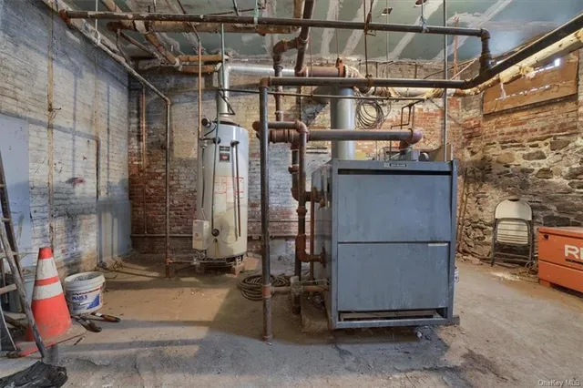 a view of a building with a door