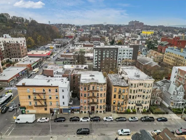 an aerial view of a city