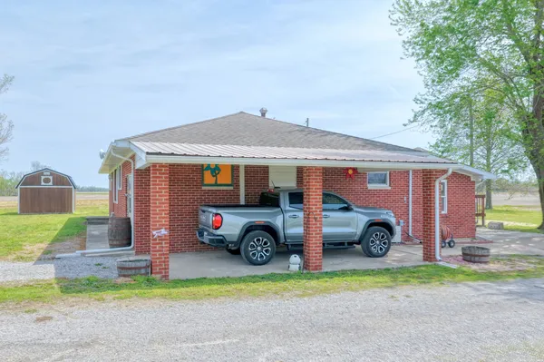 a car parked in front of a house