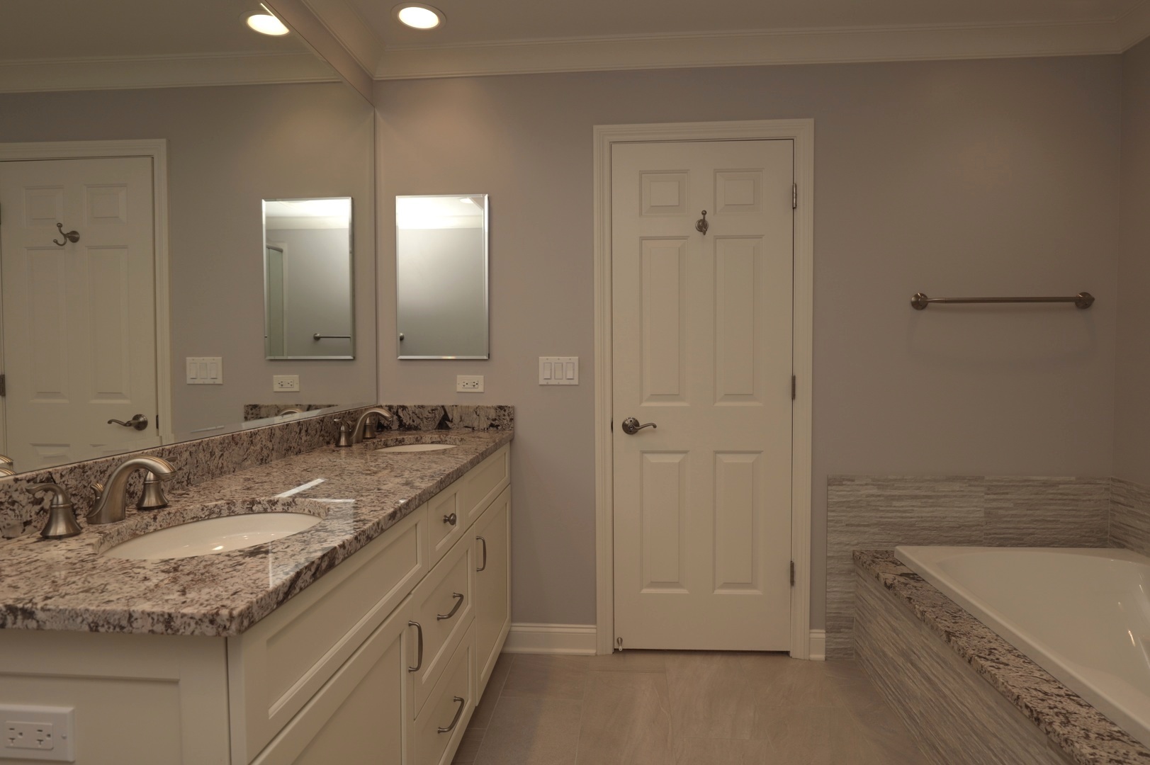 1802 Camden Drive Glenview, IL 60025 - Photo 14 of 21 a bathroom with a granite countertop sink a toilet and bathtub