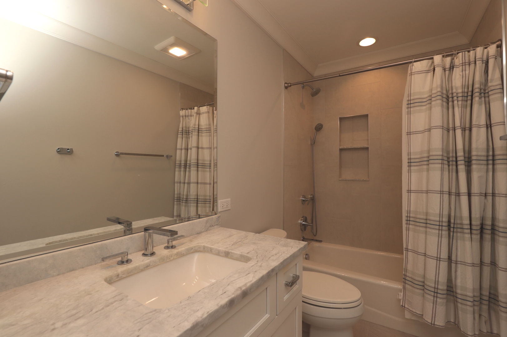 1802 Camden Drive Glenview, IL 60025 - Photo 17 of 21 a bathroom with a granite countertop sink toilet and shower