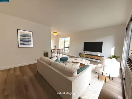 a bedroom with a bed and furniture