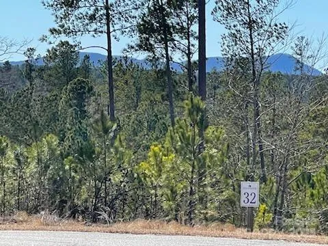 a view of a street with a building in the background