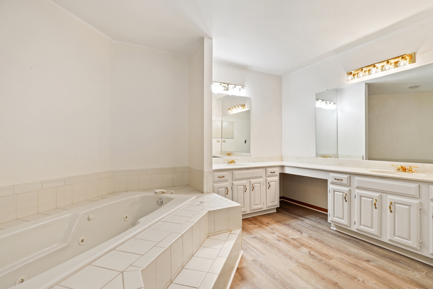 14518 Golf Road Orland Park, IL 60462 - Photo 19 of 42 a spacious bathroom with a bathtub sink double vanity and mirror