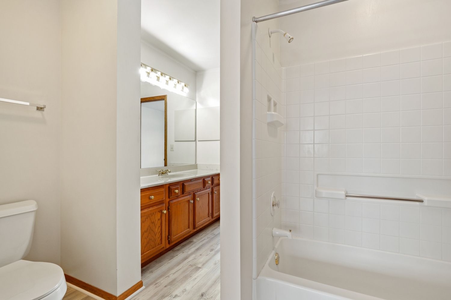 14518 Golf Road Orland Park, IL 60462 - Photo 23 of 42 a bathroom with a double vanity sink mirror and toilet