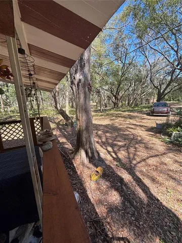 a view of a backyard