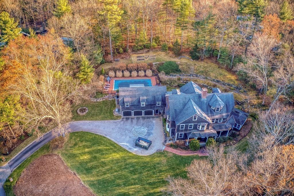 106 Koning Farm Road Carlisle, MA 01741 - Photo 34 of 39 an aerial view of residential house with outdoor space and parking