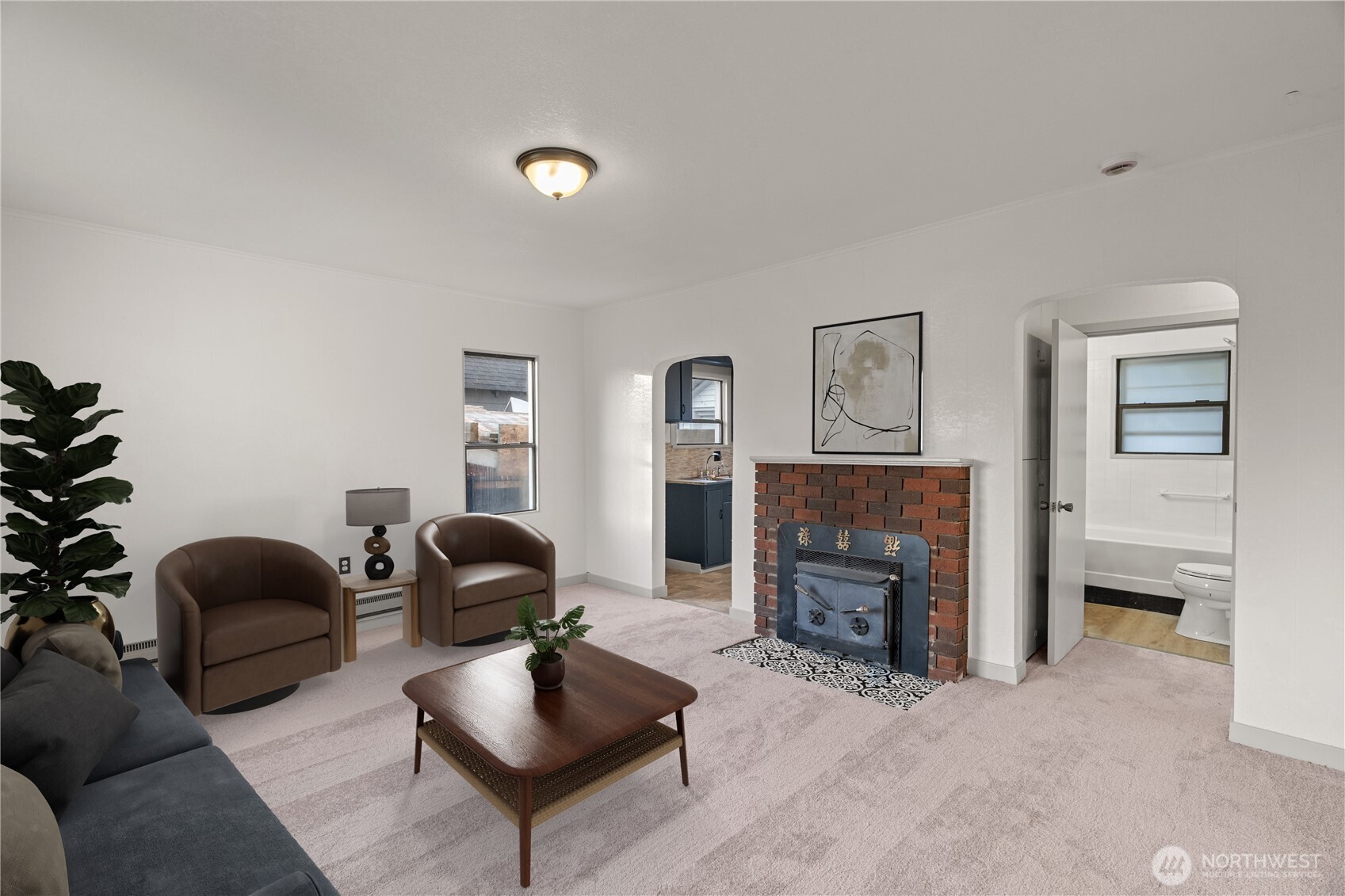 3003 Sumner Avenue Hoquiam, WA 98550 - Photo 3 of 26 a living room with furniture and a fireplace