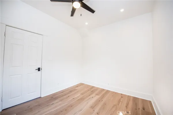 a view of small space with wooden floor