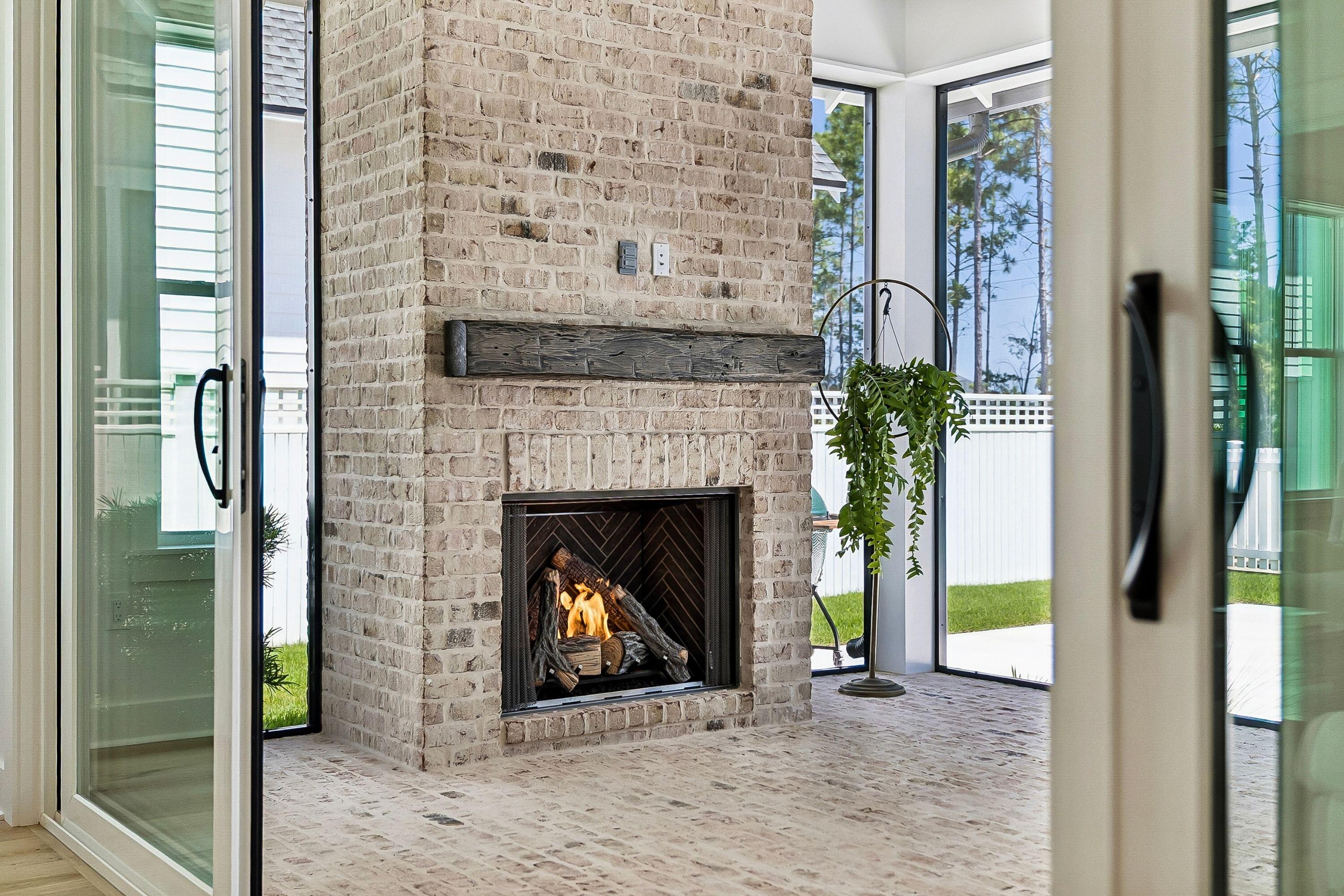 314 West Firethorn Circle Inlet Beach, FL 32461 - Photo 22 of 78 Outdoor Gas Brick Fireplace with Mantle