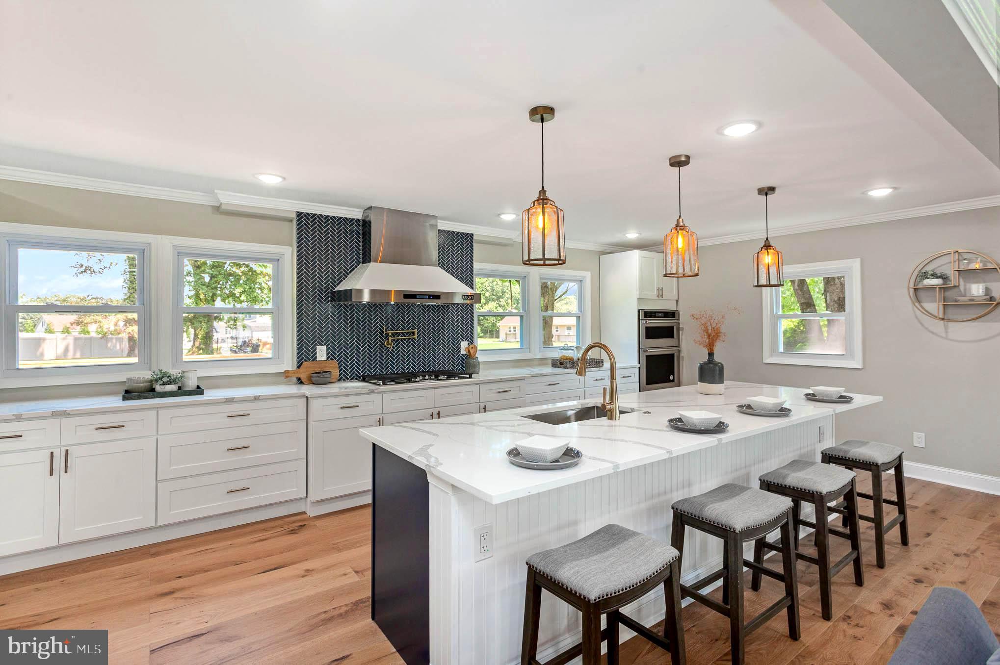 Plenty of seating at this inviting island