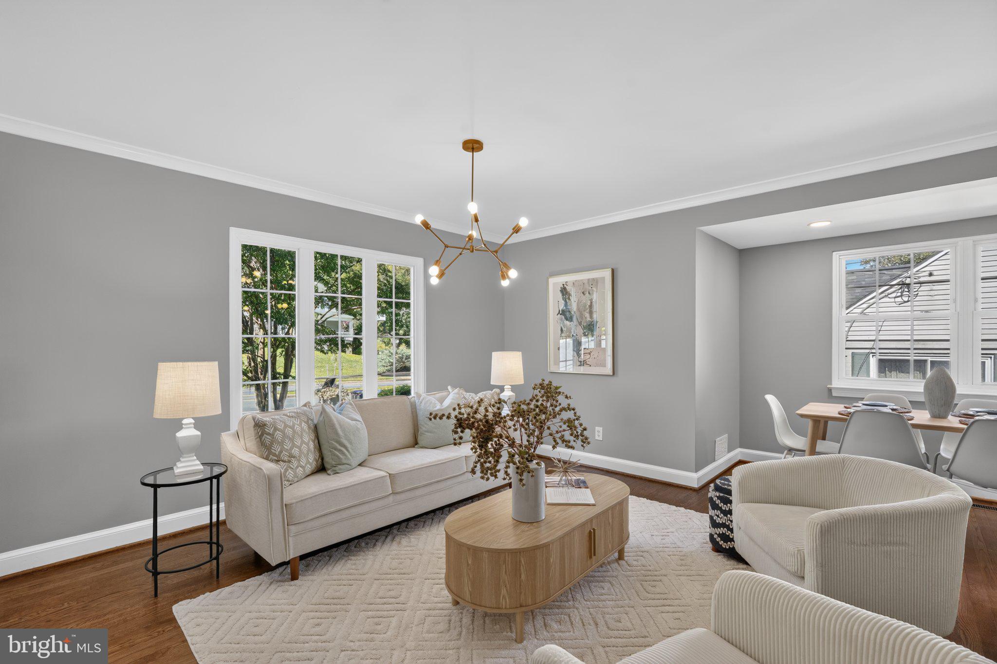 2601 Military Road Arlington, VA 22207 - Photo 11 of 119 Elegant Living Room with Lovely Chandelier!