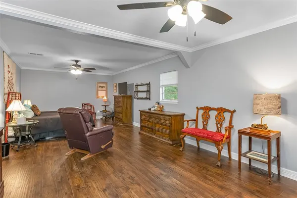 a living room with furniture
