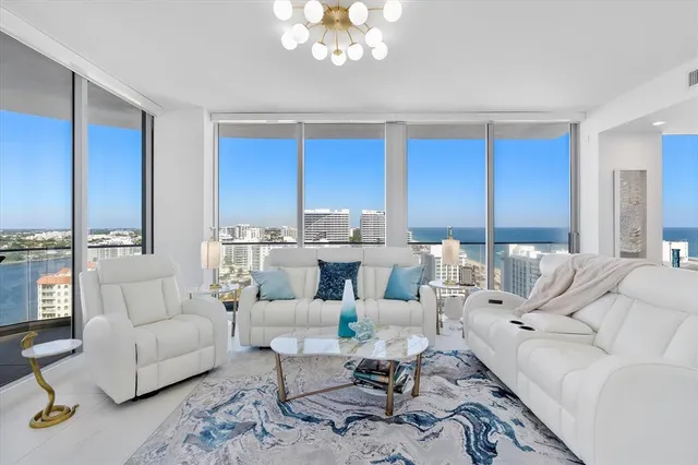 a view of a balcony with an ocean view