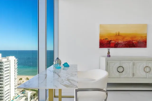 a view of swimming pool from a balcony
