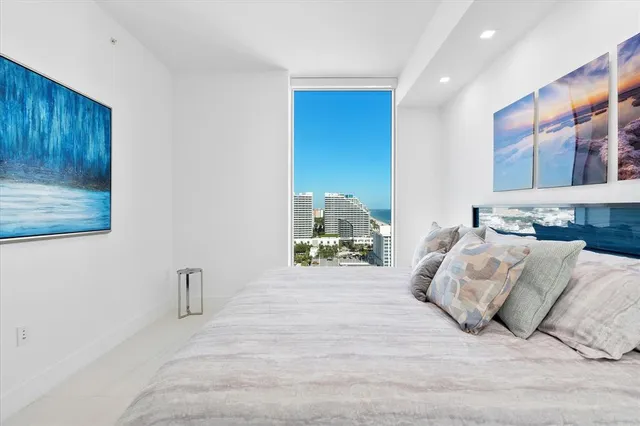 a view of a city with tall buildings