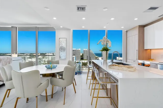 a view of a balcony with city view