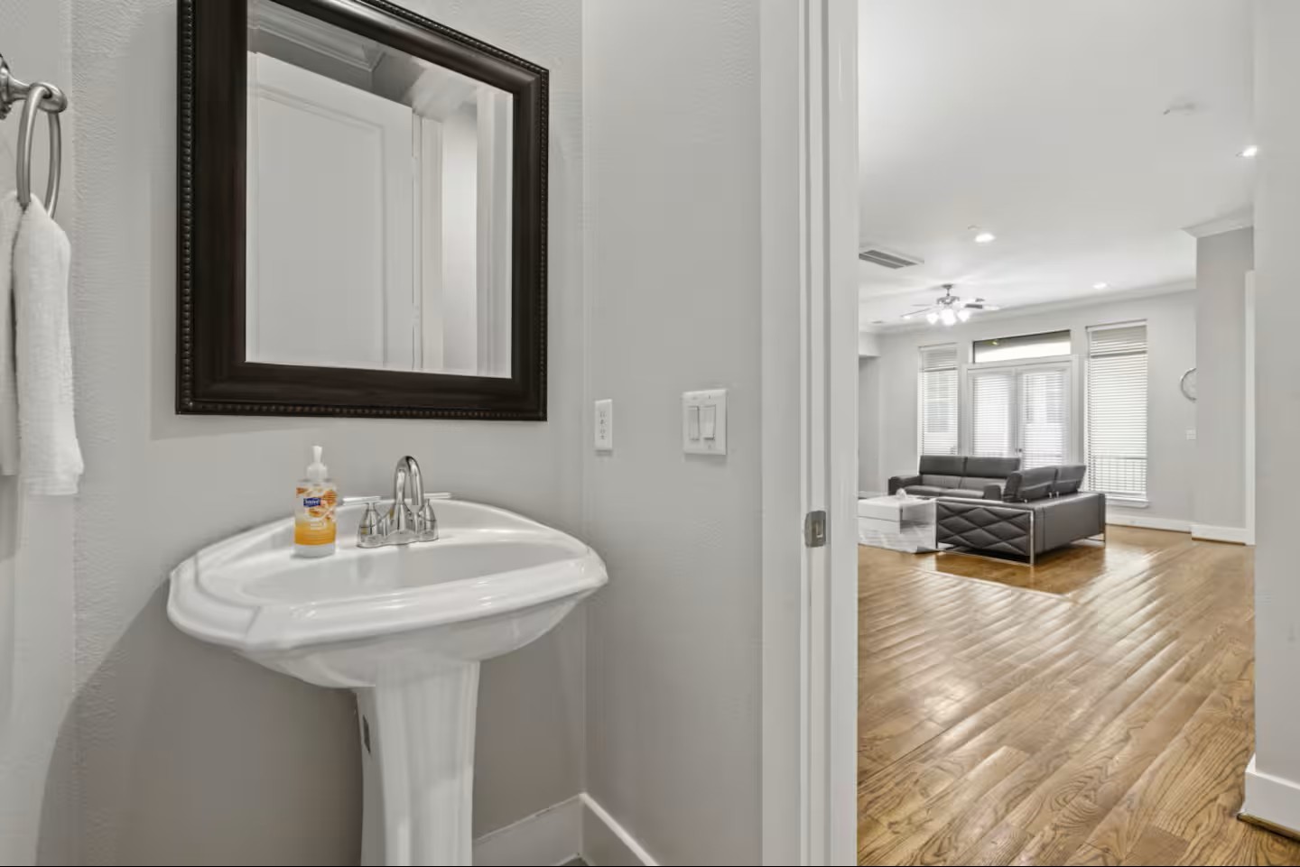 1205 Detering Street Houston, TX 77007 - Photo 15 of 30 a bathroom with a sink and a mirror