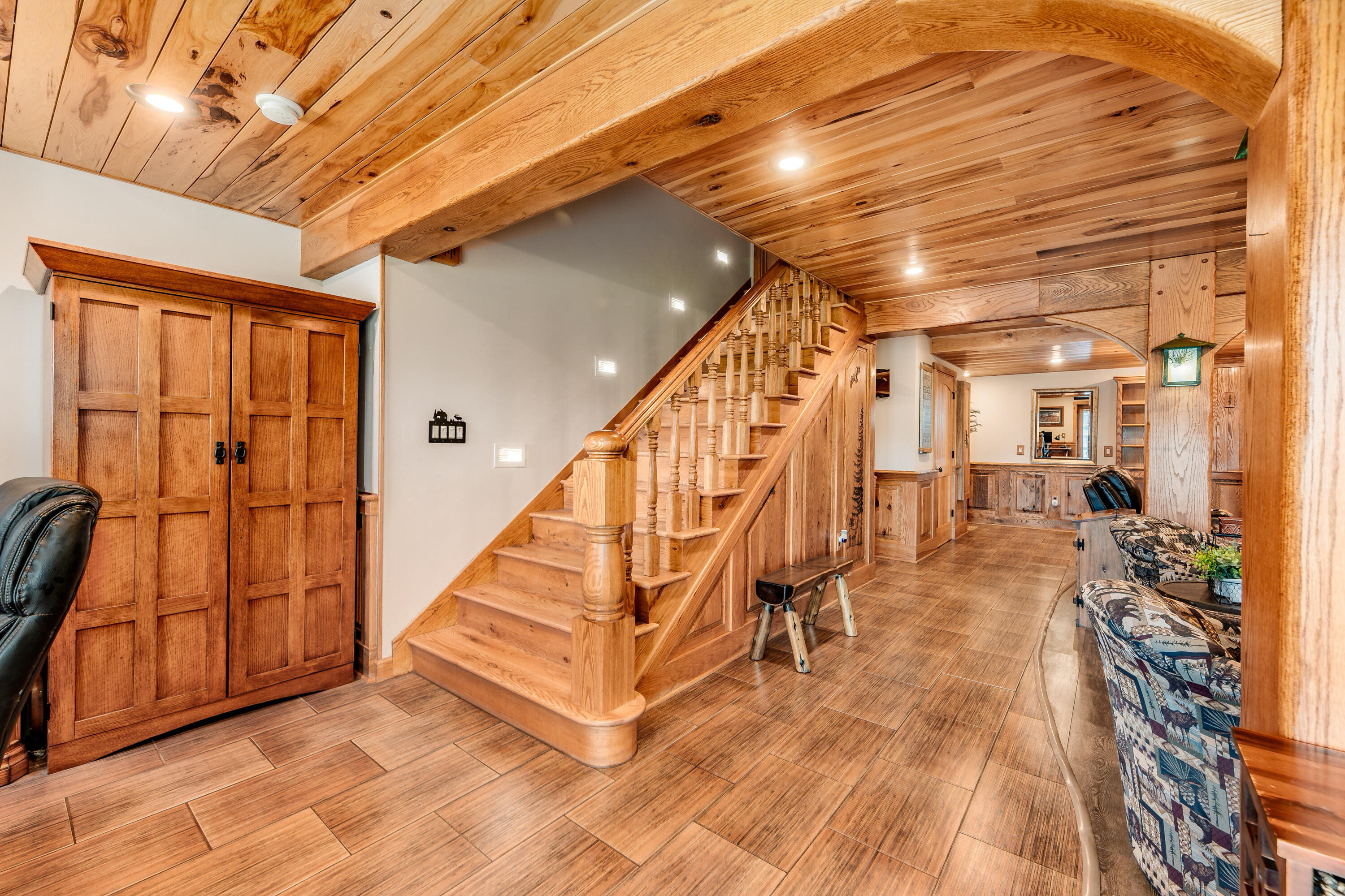 5420 West Peninsula Road Waterford, WI 53185 - Photo 28 of 65 Beautiful Staircase to the Family Room