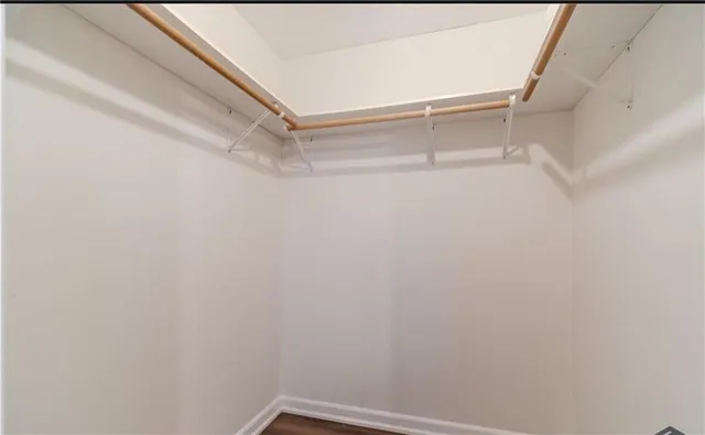 a view of a room with racks on the wall